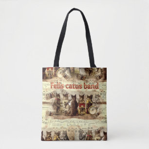 Felis catus band tote bag