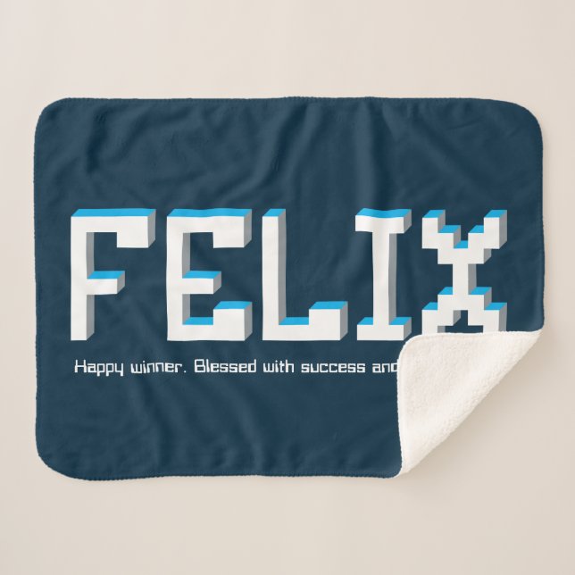 Felix boys name and meaning pixels text gamers sherpa blanket (Front (Horizontal))