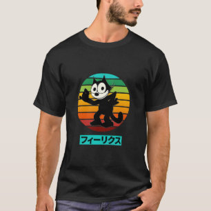 Felix Cartoon Cat Retro Rainbow Sunset Japanese Wr T-Shirt