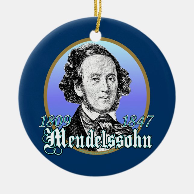 Felix Mendelssohn Ceramic Tree Decoration (Front)