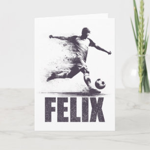 Felix Soccer Boys Personalised First Name Felix  Card
