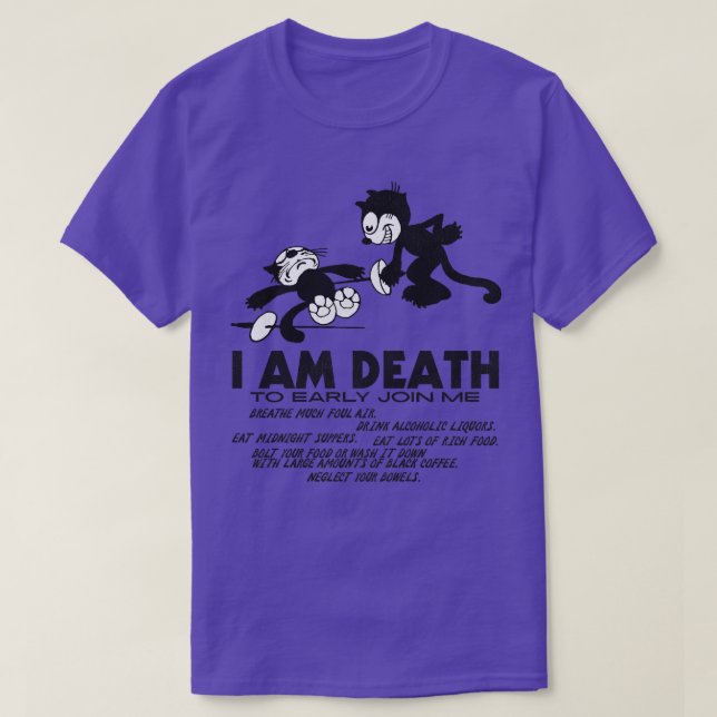 Felix the Cat I Am Death T-Shirt (Design Front)