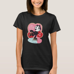 Felix The Cat Ice Skating Valentine T-Shirt