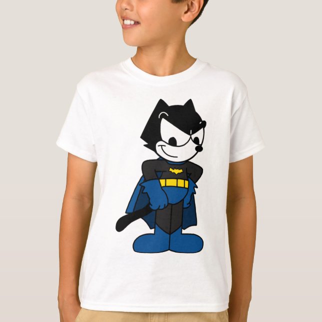 Felix the Hero — Cute Cartoon Superhero Design T-Shirt (Front)