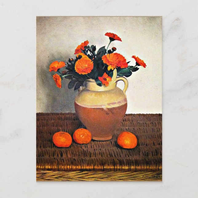 Felix Vallotton art, Marigolds and Tangerines Postcard (Front)
