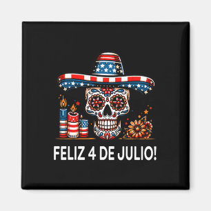 Feliz 4 De Julio Mexican Latina Proud Usa Flag Col Magnet
