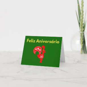 Feliz Aniversário, Portuguese happy birthday Card