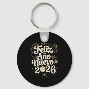 Feliz Año Nuevo 2026 Happy New Year Spanish Mexica Key Ring
