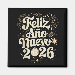 Feliz Año Nuevo 2026 Happy New Year Spanish Mexica Magnet