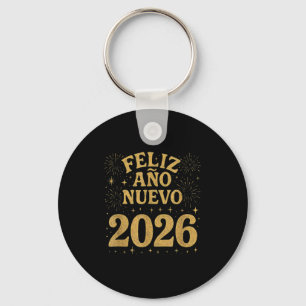 Feliz Año Nuevo 2026 Spanish Fireworks New Year Fi Key Ring