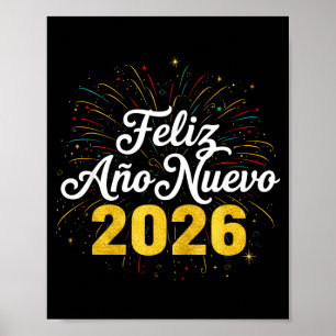 Feliz Año Nuevo 2026 Spanish New Years Eve Party Poster