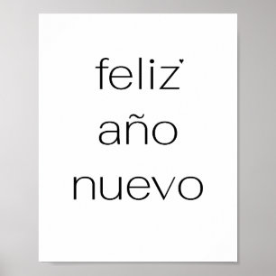 Feliz Año Nuevo - minimalistic typography poster