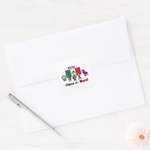 Feliz Cinco de Mayo! Holiday Cartoon Illustration Square Sticker