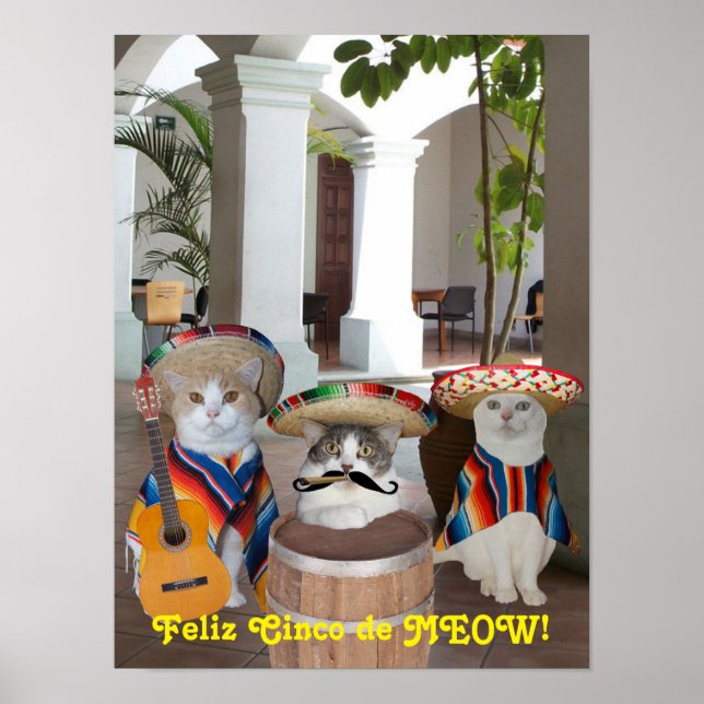 Feliz Cinco de MEOW! Poster (Front)