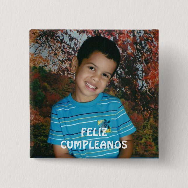 Feliz Cumpleanos 15 Cm Square Badge (Front)