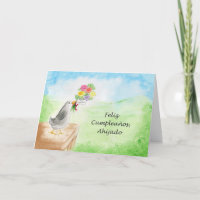 Feliz Cumpleanos Ahijado, Pajaro con Flores
