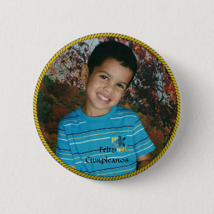 Feliz Cumpleanos Circle Photo Template 6 Cm Round Badge
