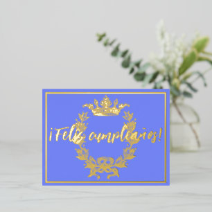 ¡Feliz cumpleaños! Crown Invitation Postcard