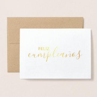 Feliz Cumpleaños Elegant Spanish Happy Birthday Foil Card