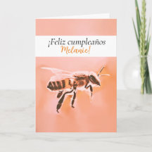 Feliz cumpleaños - Honeybee Birthday Card Spanish
