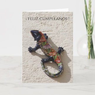 feliz cumpleaños lizard card