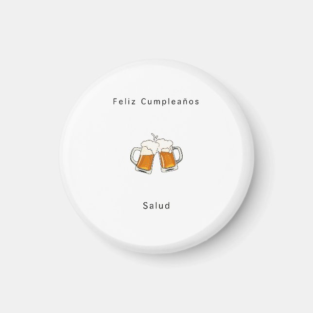 Feliz cumpleanos magnet, spanish birthday gift magnet (Front)