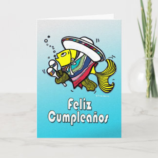 FELIZ CUMPLEAÑOS mexican fish funny Birthday Card