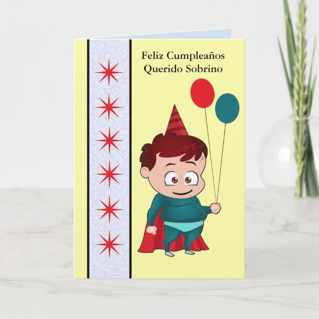 Feliz Cumpleaños Querido Sobrino Card (Front)