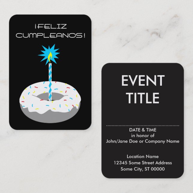 feliz cumpleanos rosquilla business card (Front/Back)