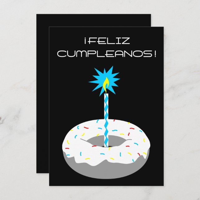 feliz cumpleanos rosquilla invitation (Front/Back)