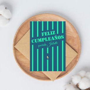 Feliz cumpleaños spanish birthday blue card