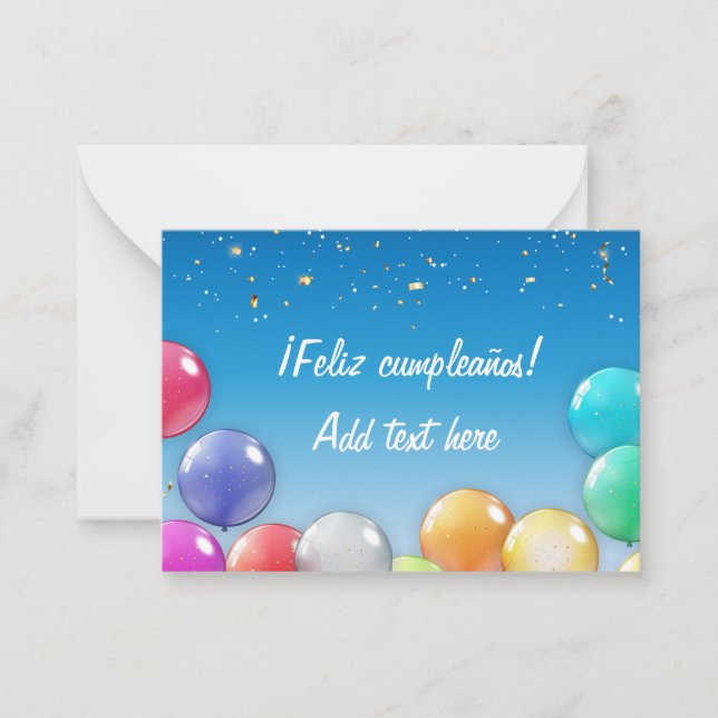 ¡Feliz cumpleaños! Spanish Birthday Card (Front)