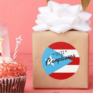 Feliz cumpleaños Sticker – Puerto Rico Flag Party