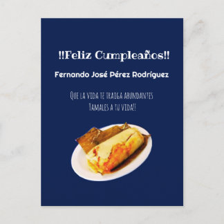 Feliz  Cumpleaños to el Comelón de Tamales Postcard