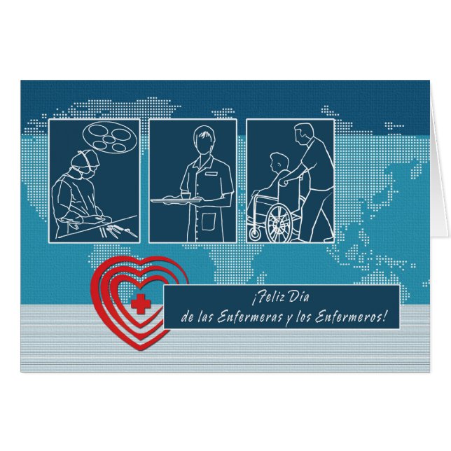 Feliz Día de las Enfermeras y los Enfermeros Card (Front Horizontal)