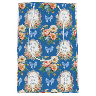 Feliz Dia De Las Madres Azul Ceruleo Medium Gift Bag