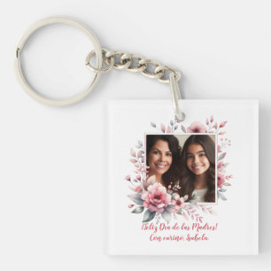 Feliz Día de las Madres Custom Photo Spanish Key Ring