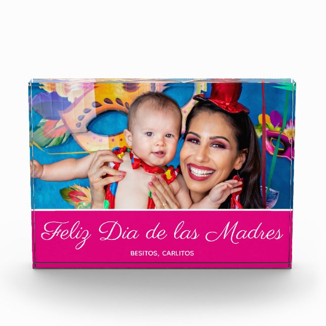 Feliz Dia de las Madres Photo Block (Front)
