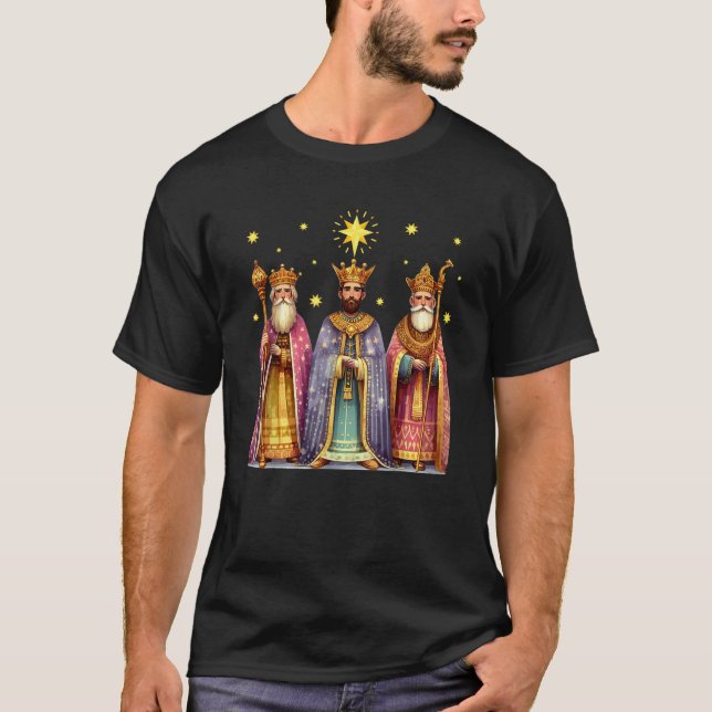 Feliz Dia De Reyes Epiphany Three Kings Day Los Re T-Shirt (Front)