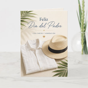 Feliz Día del Padre con Guayabera y Sombrero Card