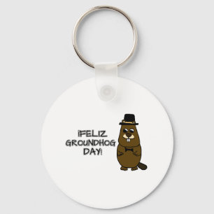 Feliz Groundhog Day! Key Ring