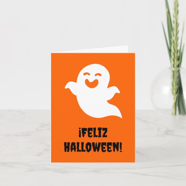 Feliz Halloween (Spanish Halloween)  Card (Front)