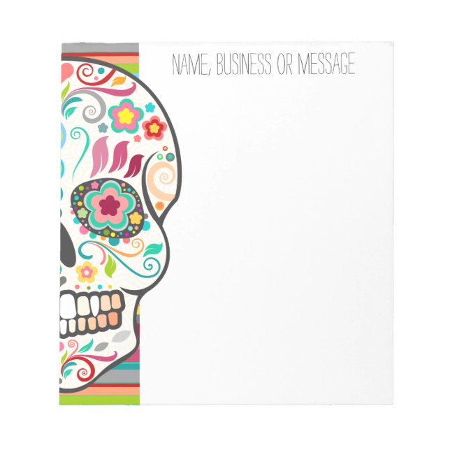Feliz Muertos - Custom Sugar Skull Notepad (Front)