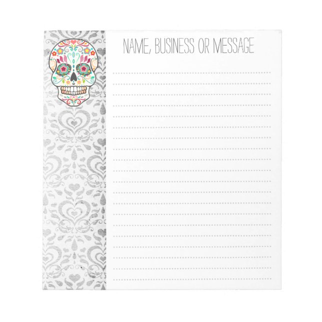 Feliz Muertos - Custom Sugar Skull Notepad (Front)