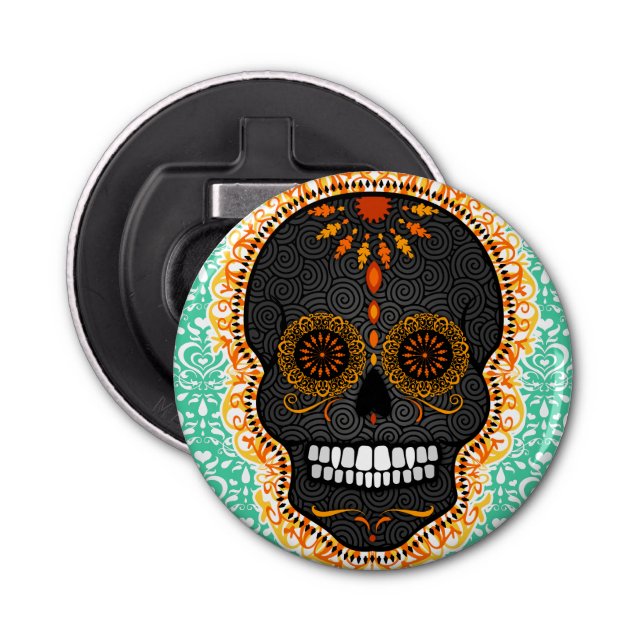 Feliz Muertos - Festive Sugar Skull Bottle Opener (Front)