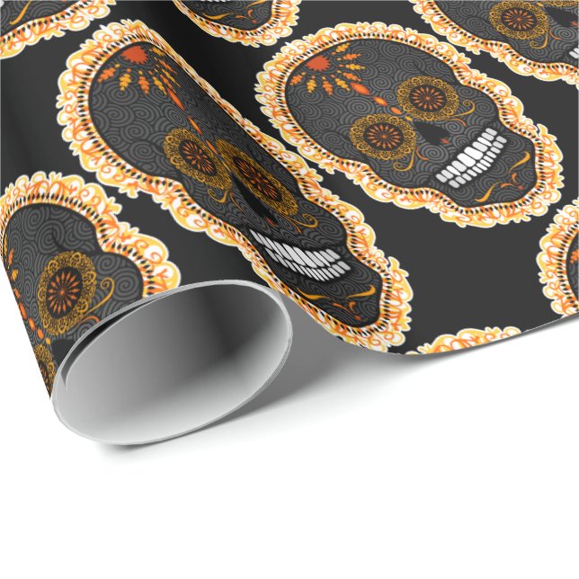 Feliz Muertos - Happy Sugar Skulls Wrapping Paper (Roll Corner)