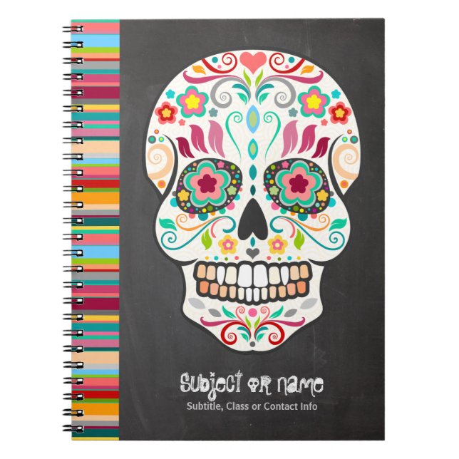 Feliz Muertos - Sugar Skull Custom Notebook (Front)