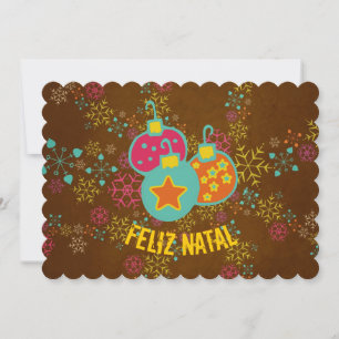 Feliz Natal Ornaments Holidays Card