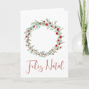 Feliz Natal, Portugese Christmas wreath Holiday Ca