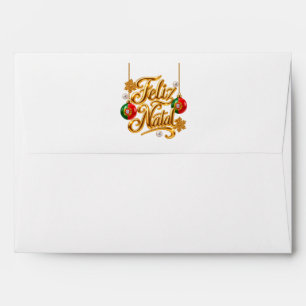 Feliz Natal Portuguese Gold Christmas Envelope